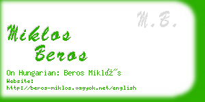 miklos beros business card